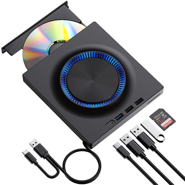 Extern CD DVD-enhet USB 3.0 CD DVD ROM +/-RW Disk Drive Spelare Brännare