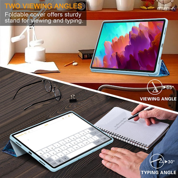 TPU Smart Skyddsfodral för Lenovo Tab P12 12,7 tum 2023 med Auto Wake/Sleep-funktion Vågor