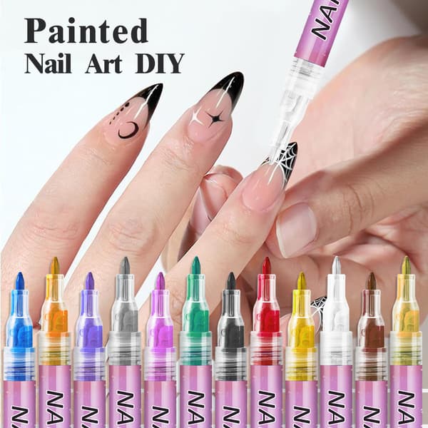 12 kpl Kynsi Taide Tussisetti, DIY kynsi taide graffitikynä