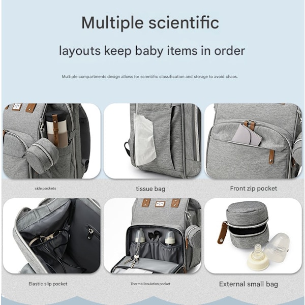 Skötväska för baby, Skötbäddsryggsäck Off-white