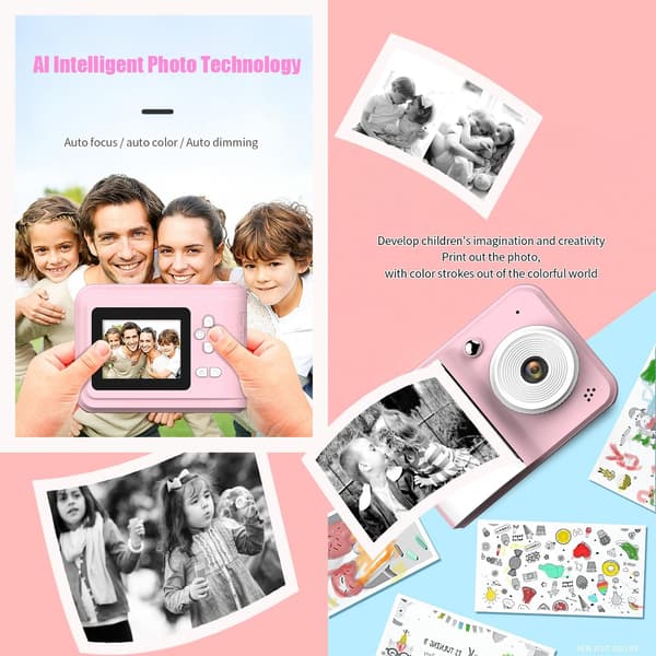 digitalkamera Direct Print Camera 720P 2,4 tommer rosa