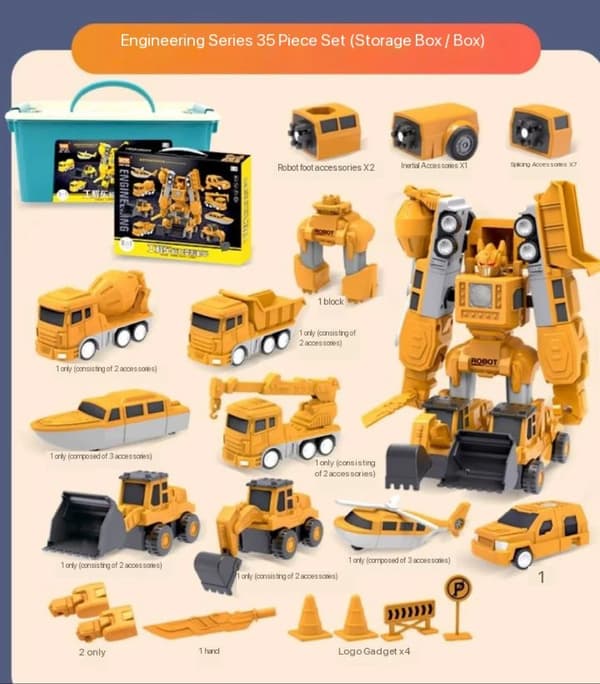 Transformer magnetisk bil lekesett transformerende robot (35 stk)