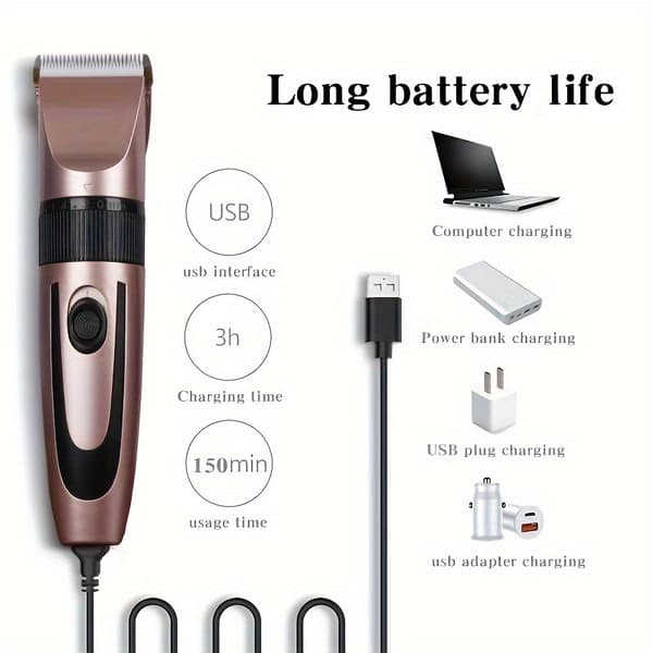 Usb Opladningsbar Hårklipper (Guld)