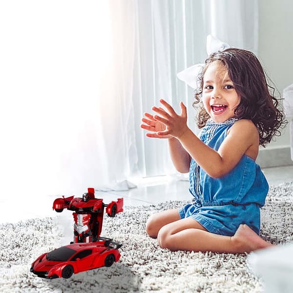 Leksaksbil Fjärrkontroll Rambo Transformerande Robot (blå)