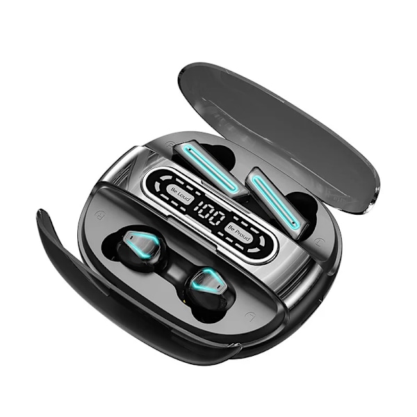True Wireless Bluetooth Hörlurar M56 Bluetooth headset par stil två par touch digital display trådlös Svart