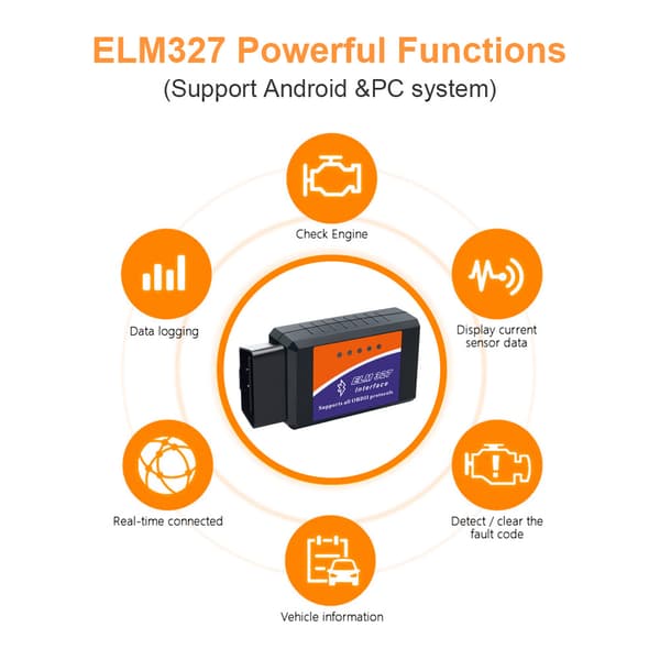 ELM327 OBD OBD2 Scanner Bluetooth ELM 327 OBD Bil Diagnostikverktyg för Android Auto Bil