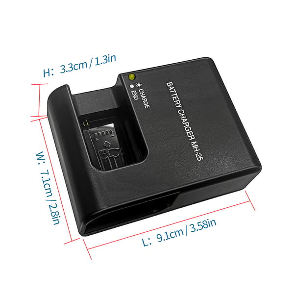 Lader for Nikon D7000 D7100 D800 D800E D610 MH-25 Batteri