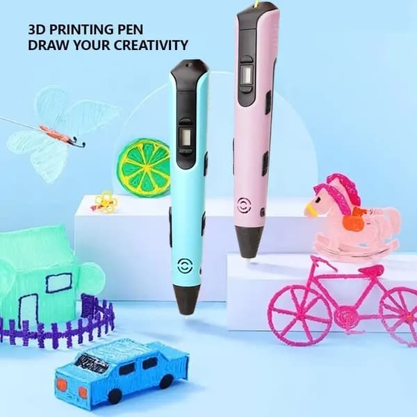 3D-penna DIY ritpenna, med 9 meter PLA-filament (blå)