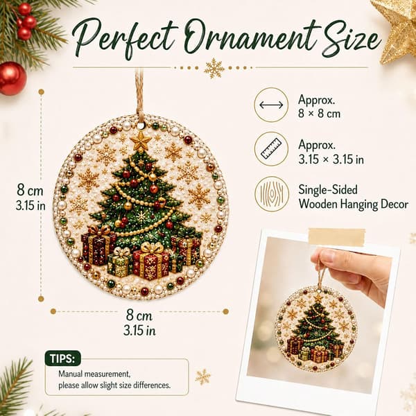 6-delars DIY julgranspynt, pärldiamantmålningsset K