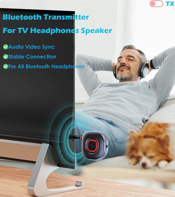 Bluetooth Transmitter Smart Håndfri Opkald Aux Audio Receiver Til Tv Computer Bil Audio Adapter (Sort)