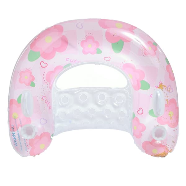 Oppustelig flyder voksen U-formet vandliggestol (lyserøde blomster)