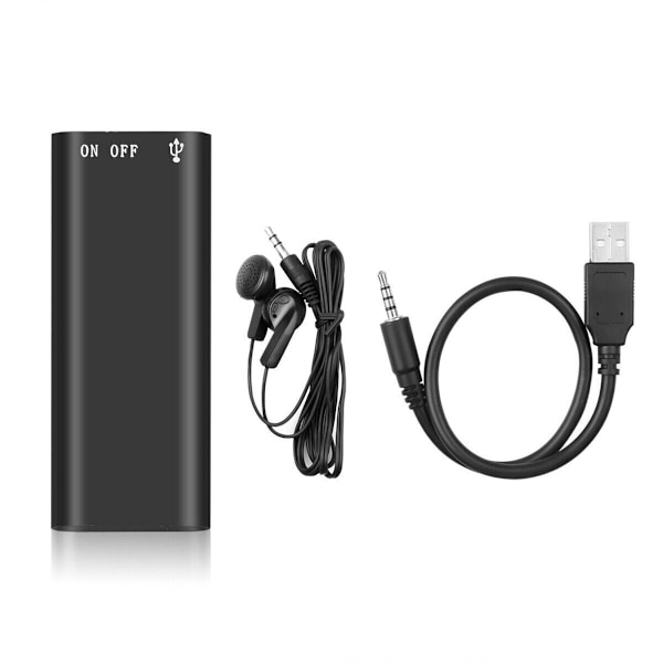 Röststyrd digital inspelare, Mini dold MP3-ljudspelare, USB-uppladdningsbar (16GB)