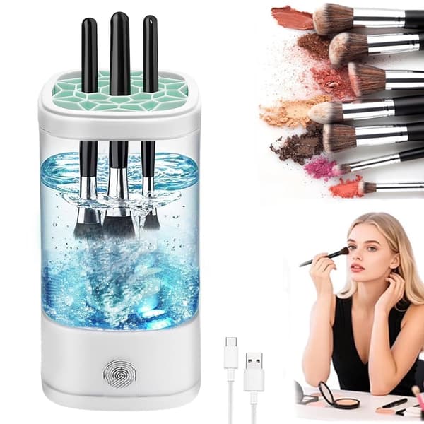Automatisk makeupbørsterenser (Hvid)