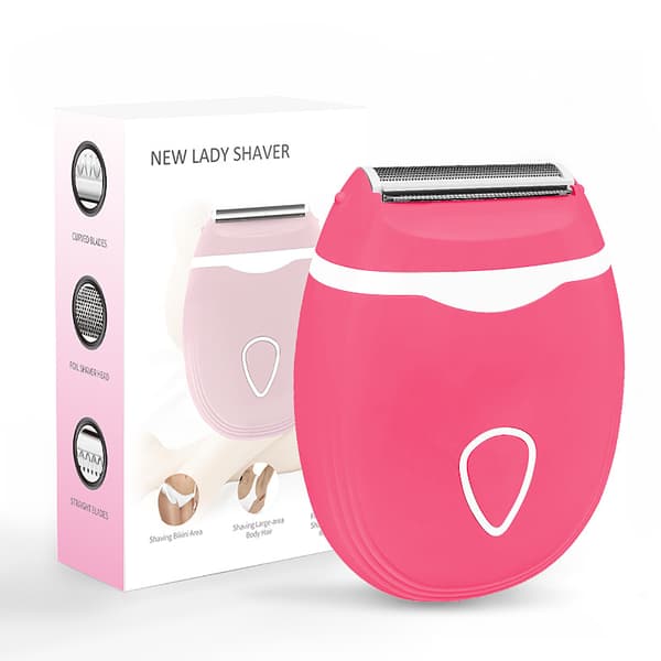 Epilator, elektrisk barbermaskin for kvinner, bikinitrimmer, vanntett (Rose Rød)