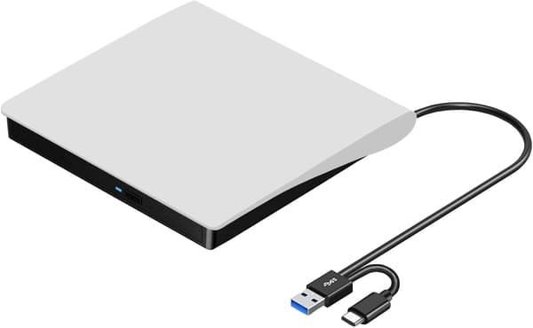 Ekstern CD DVD-drev USB 3.0 Bærbar DVD ROM-afspiller Brænder til Windows 10/8/7/Mac OS