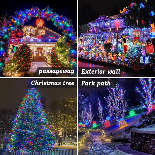 Solcelle-lyskæde til udendørs brug, vandtæt, 7 m 50 LED, 8 tilstande, julelys Purple