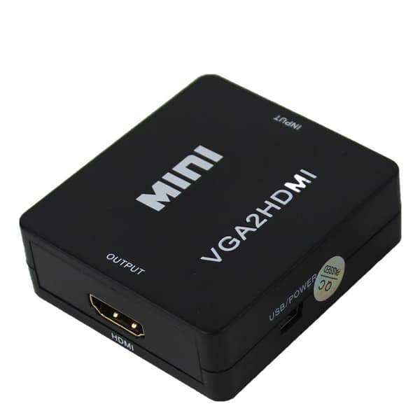 VGA til HDMI konverter, HD lydadapter Sort