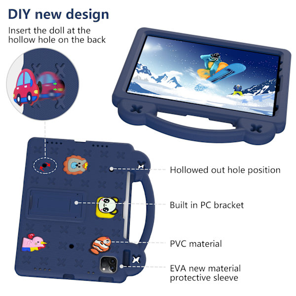 Etui til iPad Pro13 (2024) Anti-Fall (Navy Blå)