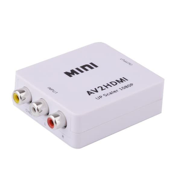 AV til HDMI-konverter, HD-lydadapter Hvit