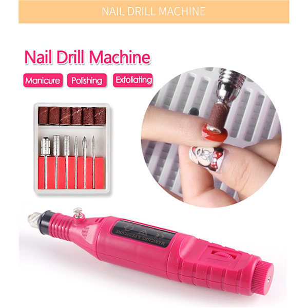 Bærbar UV Lampe LED Neglesæt Manicure Neglesæt, Elektrisk Neglefil med 3D Kunst Negleværktøj hvid