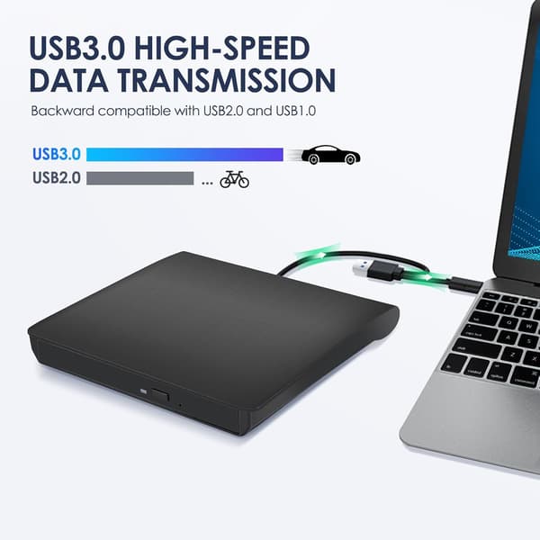 Ekstern CD/DVD-drev Type-C DVD-afspiller USB 3.0 Bærbar Brænder