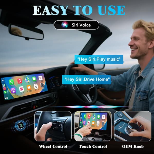 Trådløs CarPlay-adapter 2 i 1 til CarPlay og Android Auto (Gun)