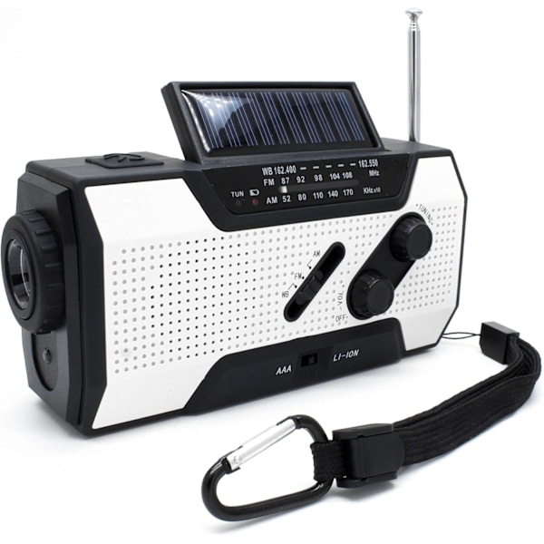 Solradio, Vevradio AM/FM Väderradio med Portabel 2000mAh Powerbank