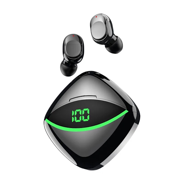 True Wireless Bluetooth Hörlurar In-ear digital display, hög ljudkvalitet, lång batteritid Vit