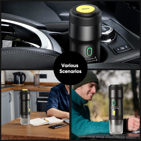 Bærbar Kaffemaskin 3 I 1 Elektrisk USB Oppvarmbar Konsentrert Pulver Kapsel Dobbel Bruk Sølv