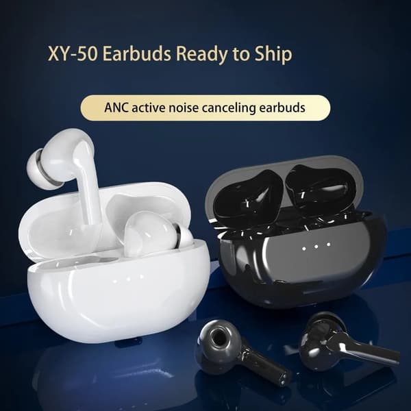 Ægte trådløse Bluetooth hovedtelefoner XY50 ANC 40dB støjreducerende Bluetooth mikrofon grå