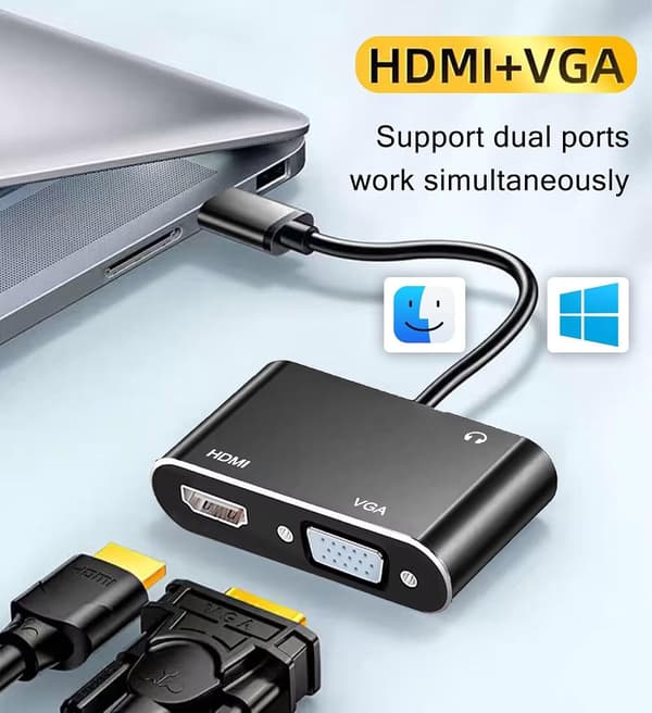 USB til HDMI/VGA-konverter, HD-lydadapter