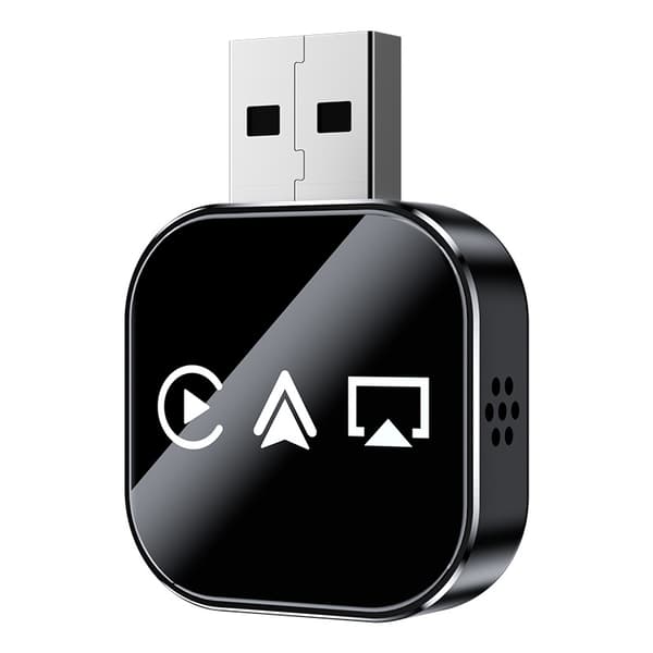 Trådløs CarPlay-adapter 3-i-1 bilskærmsstik, Plug and play (sort)