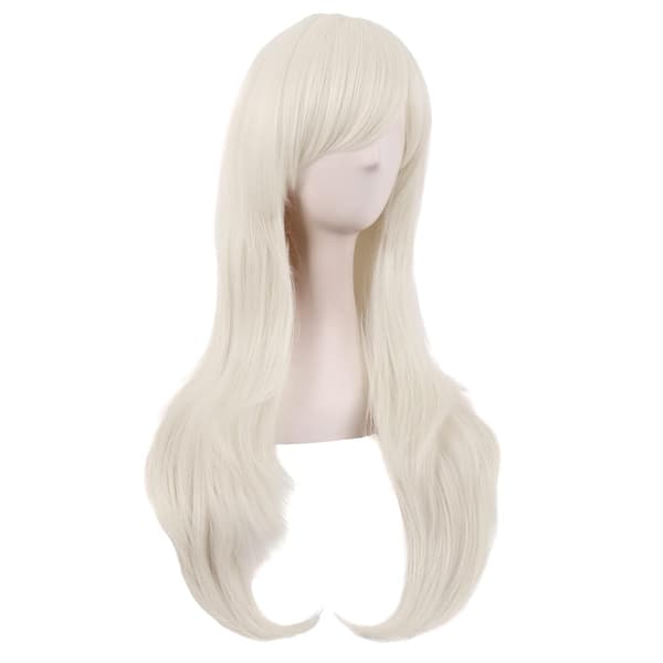 Peruukki Anime pitkä kihara peruukki 70CM (Platinanvaalea)