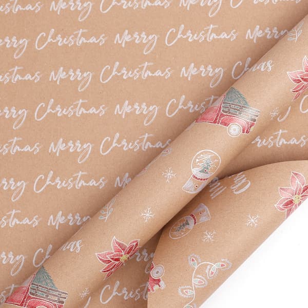 Julklappspapper Dubbelsidigt Kritlinjer mönsterpapper (43CMX 300CM)