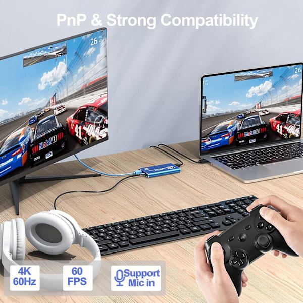 video capture card blå