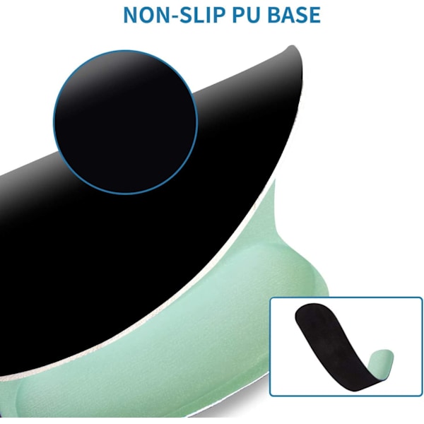 Ergonomisk tangentbordsmusmatta med gel handledsstöd grön