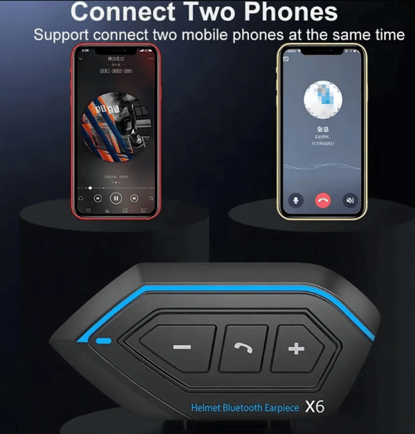 Motorcykel Intercom Headset X6 Sort