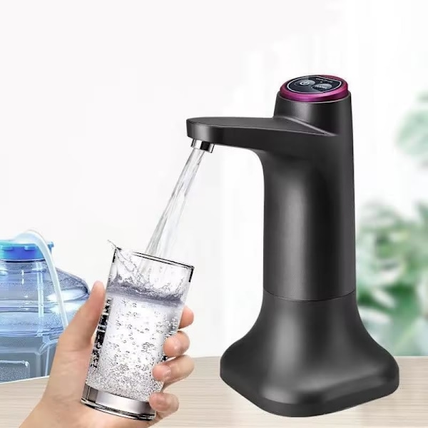 5 Gallon Vattenflaskpump Portabel USB Uppladdningsbar elektrisk Vattendispenser Svart
