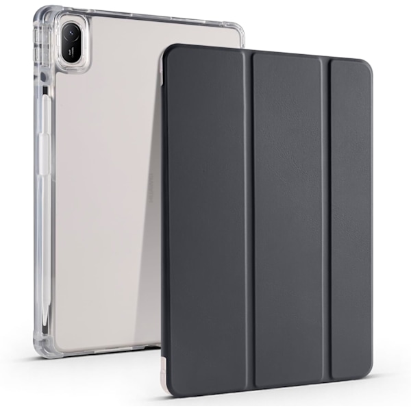 Fullständigt Skydd Transparent Baksida Ställfodral för Xiaomi Redmi Pad Pro 12.1 Tum med Auto Wake/Sleep Funktion Svart