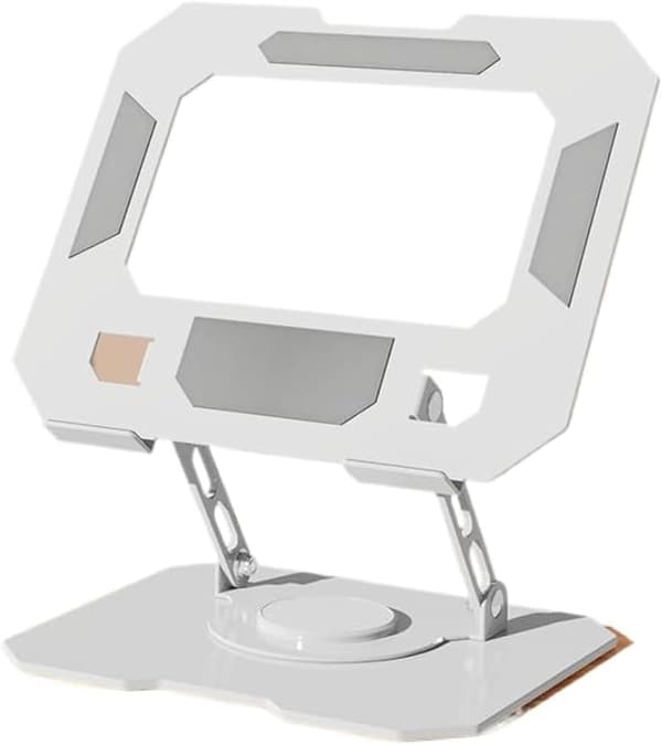 Laptopställ Justerbar Höjd 360° Roterande Bas (Vit)