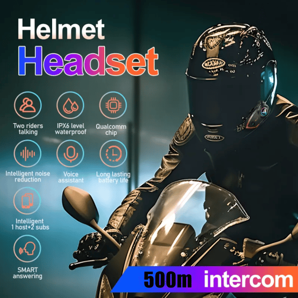 Motorcykel Intercom Headset Y80-2X Sort