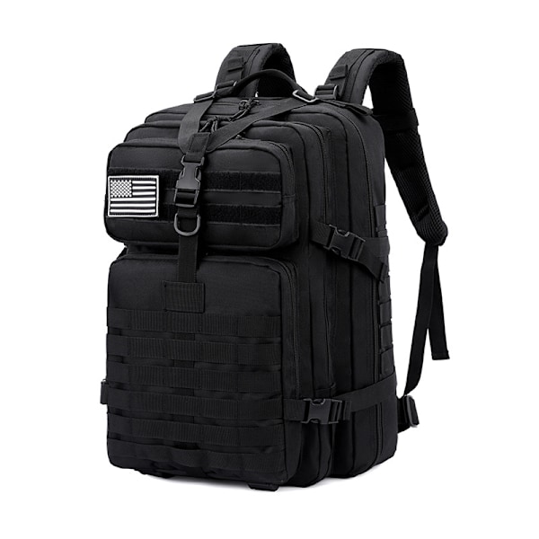 Taktisk utomhusryggsäck med 45 liters kapacitet och Molle-system (Svart)