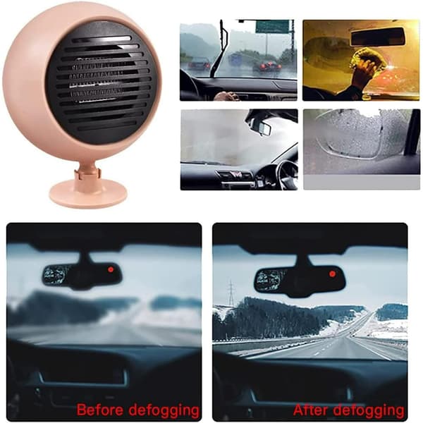 Bilvarmer 24V bil frontrute defroster duggfjerner (svart)