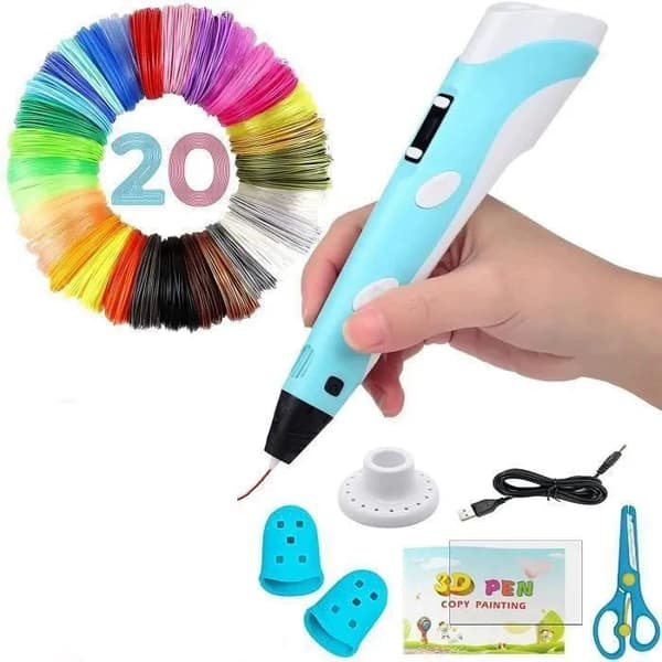 3D-penna med 60 meter PLA-filament blå