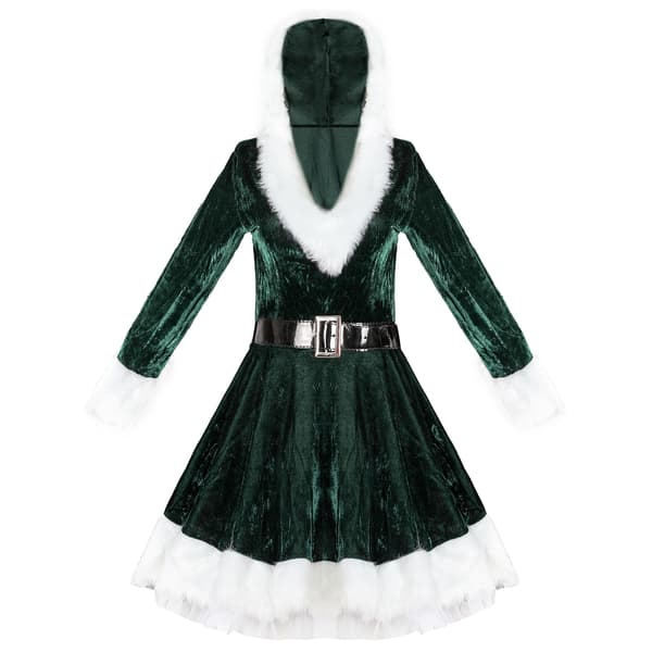Jule-cosplaykostume til kvinder, til fest, jul og halloween - grøn (M)