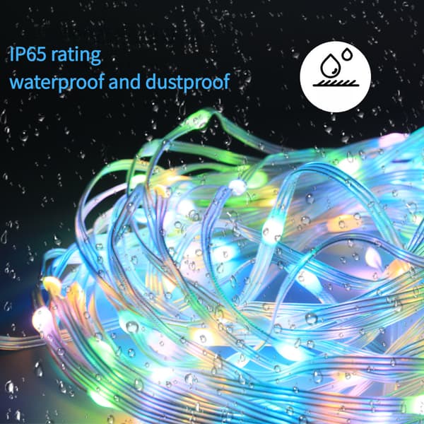 LED-strips Vanntette Bluetooth RGB LED-lys, med fjernkontroll og APP-styring (5 meter)