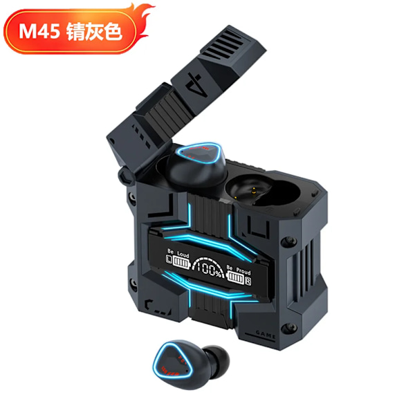 True Wireless Bluetooth Hörlurar M45 TWS Bluetooth Touch Brusreducering Stereo Vattentät med Mikrofon Svart