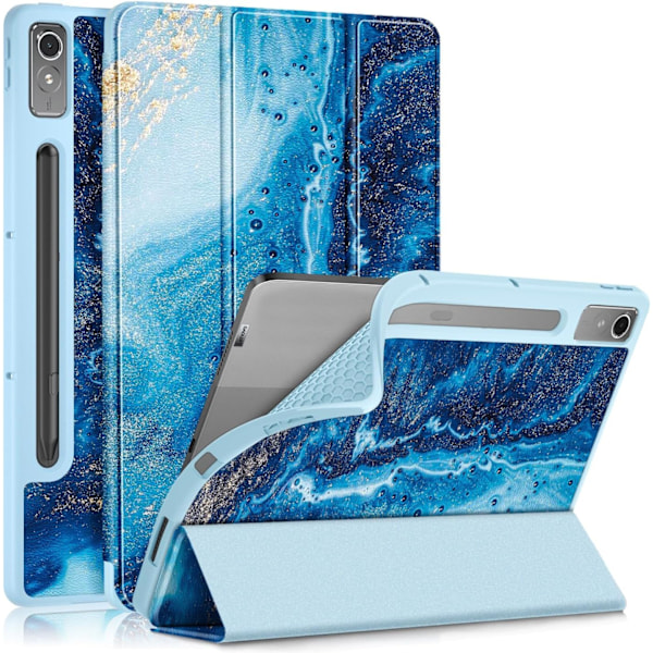 TPU Smart Skyddsfodral för Lenovo Tab P12 12,7 tum 2023 med Auto Wake/Sleep-funktion Vågor