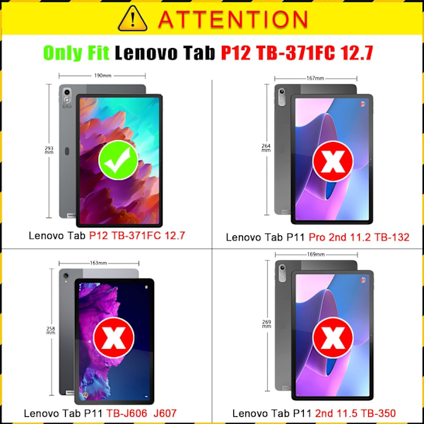 TPU Smart Skyddsfodral för Lenovo Tab P12 12,7 tum 2023 med Auto Wake/Sleep Funktion Graffiti