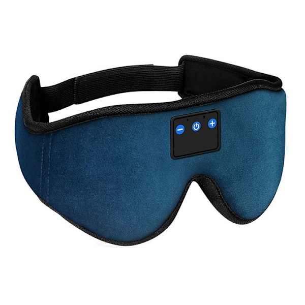 Bluetooth Sleep 3D Øjenmaske Opkald Ice Silk Lur Musik Blå